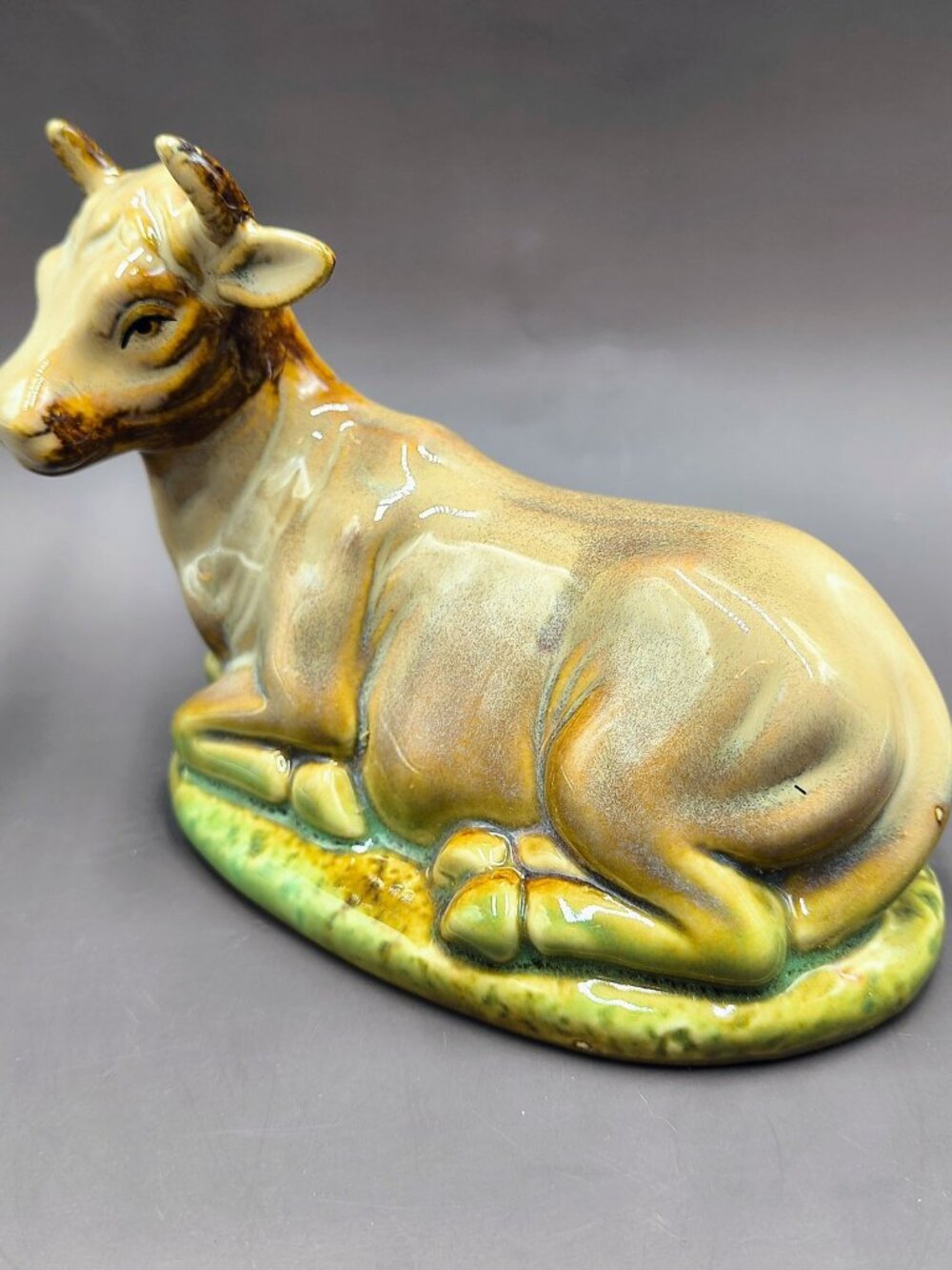 Vintage Avon 2011 Christmas Nativity Cow Ox Bull Figurine Glazed Ceramic